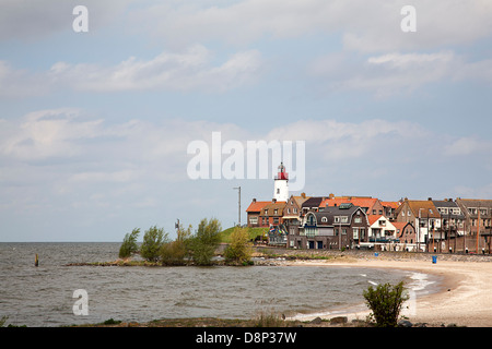 Faro di villaggio di pescatori Urk, Flevoland, Paesi Bassi Foto Stock