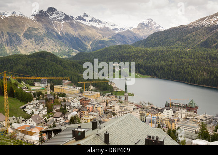 Moritz è una località di villeggiatura in Engadina in Svizzera. Foto Stock