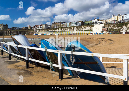 Viking Bay a Broadstairs, sull'isola di Thanet, Kent England Regno Unito Foto Stock