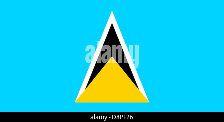 Bandiera dell'isola dei Caraibi membro Saint Lucia. Foto Stock