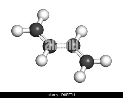 Il butadiene (1,3-butadiene), il blocco di costruzione di plastica ABS e polibutadiene gomma sintetica. Foto Stock