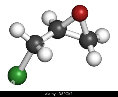 Epicloridrina (ECH) resina epossidica building block. Gli atomi sono rappresentati come sfere convenzionale con codifica a colori Foto Stock