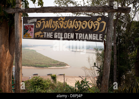 Il Triangolo Dorato dove la Thailandia, la Birmania/Myanmar e Laos si incontrano. Foto Stock