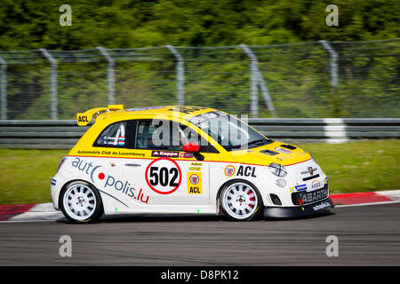 Nurburg, Germania. Il 1 giugno 2013. Unione Trofeo Abarth - Gara 1 - Nurburgring in Germania. Foto Stock