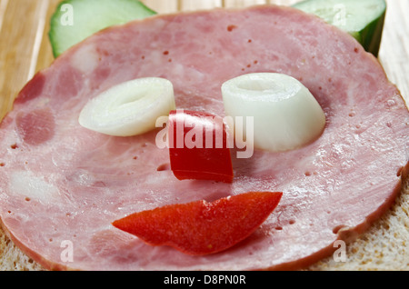 Sandwich divertenti . la colazione per i bambini Foto Stock