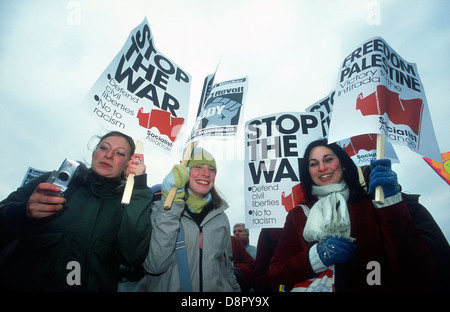 Fermare la guerra in iraq demo, 15 febbraio 2003, Londra, Regno Unito. Foto Stock