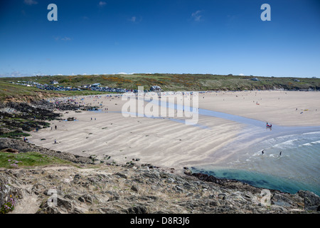 Whitesands Beach vicino a St Davids, Pembrokeshire, Galles Foto Stock