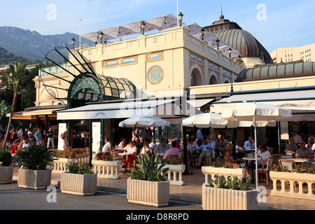 La Place du Casino e il Café de Paris a MONACO Principato di Monaco Foto Stock