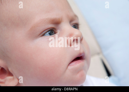 Baby's face, close-up Foto Stock