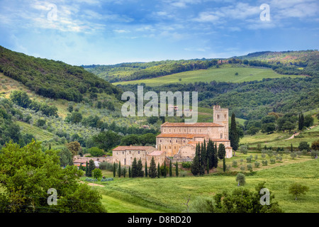 Abbazia di Sant'Antimo, Castelnuovo dell'abate, Montalcino, Toscana, Italia Foto Stock