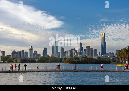 Melbourne da Albert Park Melbourne Victoria Australia Foto Stock