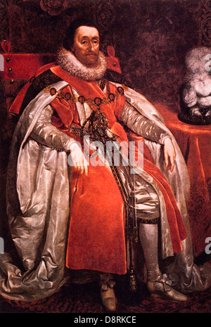 Giacomo I (1566-1625), re d'Inghilterra 1603-25, Re Giacomo VI di Scozia 1567-1625, Ritratto, 1603 Foto Stock