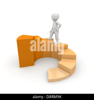 Un carattere è di colore arancione scale circolari di alta. Foto Stock