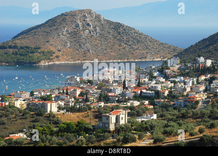 Vista aerea del summer resort Tolo, Grecia Foto Stock