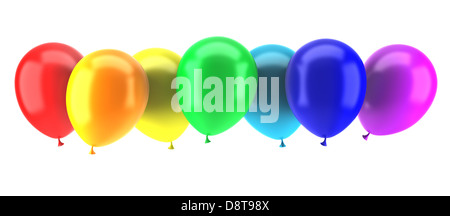 Palloncini arcobaleno su sfondo bianco Foto stock - Alamy
