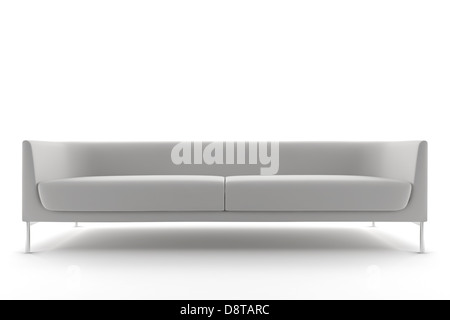 3d divano bianco isolato Foto Stock