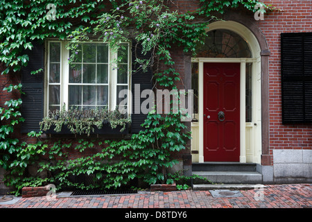 Cedar Street su Beacon Hill, Boston, Massachusetts Foto Stock