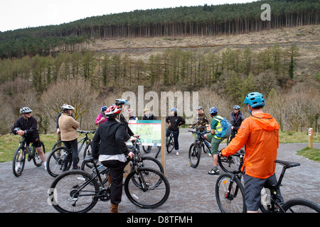Mountain Bike nel Afan Valley, Galles del Sud Foto Stock