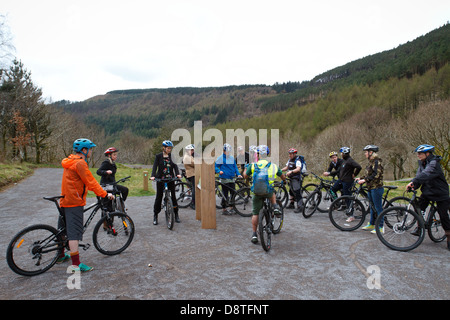 Mountain Bike nel Afan Valley, Galles del Sud Foto Stock