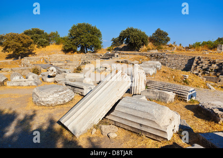 Fra le antiche rovine di Troia Turchia Foto Stock