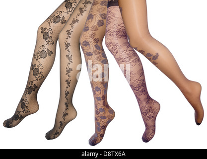 Gambe femmina in collant Foto Stock