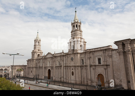 Plaza de Armas, Cattedrale, Arequipa, Perù Foto Stock