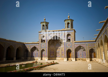 Iran, Shiraz, Nasir Ol Molk moschea Foto Stock