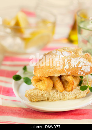 Calamari fritti panino Foto Stock