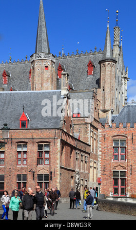 Belgio, Bruges, Blinde-Ezelstraat, Municipio Foto Stock