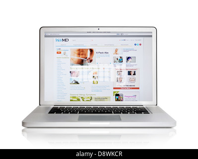 WebMD sanitario e medico notizie e informazioni sul sito web allo schermo del laptop Foto Stock