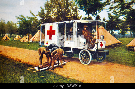 Fotografia a colori dell'esercito degli Stati Uniti ospedale da campo durante la Prima Guerra Mondiale Foto Stock