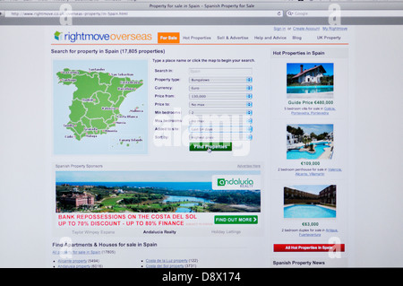 Rightmove proprietà online il sito Web di ricerca Foto Stock