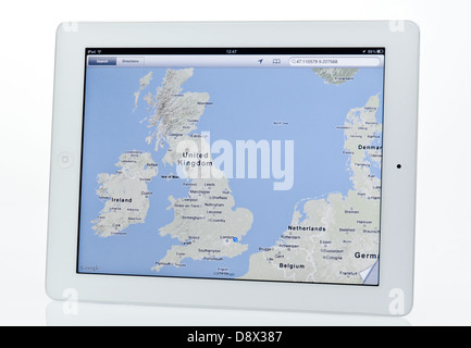 Apple Ipad mostra Mappa App. Foto Stock