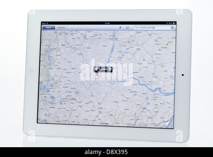 Apple Ipad mostra Mappa App. Foto Stock