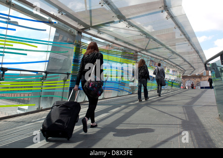 Passerella di interscambio, Wolverhampton, West Midlands, Regno Unito Foto Stock