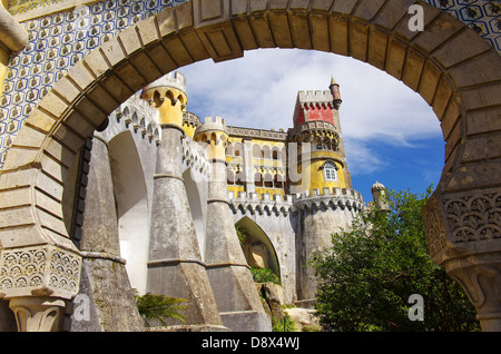 Vista della pena nel Palazzo di Sintra National Park, Portogallo Foto Stock