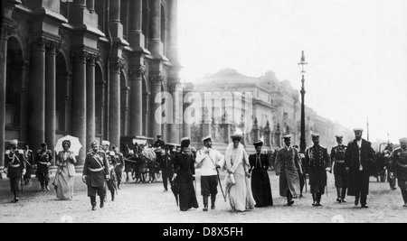 La famiglia reale di Nicholas II (1868 - 1918), l'ultimo zar di Russia Foto Stock