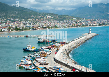 Vista del porto di Alanya Turchia Foto Stock