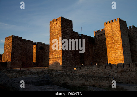 I monumenti della città di Trujillo. Origine musulmana Castello. IX al XII secolo. Foto Stock