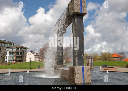 Una fontana di acqua in Kristiansand, Norvegia Foto Stock