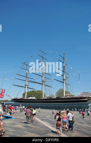 Greenwich Vista del Cutty Sark dopo il restauro delle Isole Britanniche Destinazioni Destinazione Europea Unione Europea grande Foto Stock