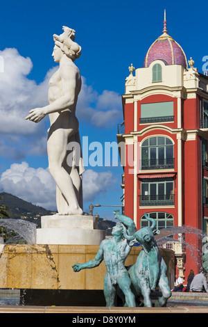 Place Massena Fontana Nizza Costa Azzurra Francia Foto Stock