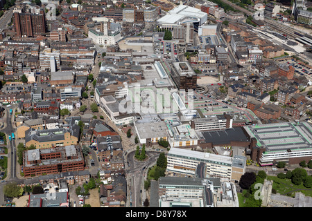 Vista aerea del centro cittadino di Luton Foto Stock