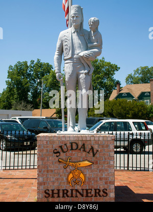 Sudan Shriner statua in New Bern nella Carolina del Nord Foto Stock