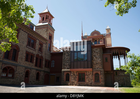 Frederic Church, Hudson, New York artista, costruì la sua mansion Olana nello stile di Persia e il Medio Oriente. La parte posteriore della casa. Foto Stock