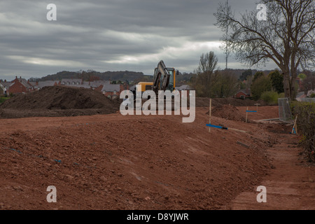 Flood regime avversione lavori in corso vicino a Tamworth/Hopwas in Staffordshire. Foto Stock