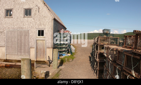 Trappole di aragosta situato sulla Cabot Trail, Nova Scotia. Foto Stock