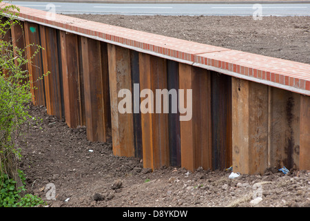 Flood regime avversione lavori in corso vicino a Tamworth/Hopwas in Staffordshire. Foto Stock