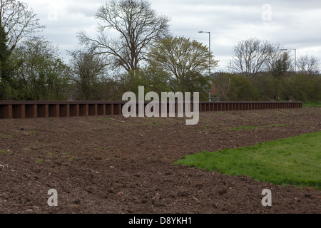 Flood regime avversione lavori in corso vicino a Tamworth/Hopwas in Staffordshire. Foto Stock