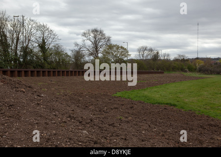 Flood regime avversione lavori in corso vicino a Tamworth/Hopwas in Staffordshire. Foto Stock